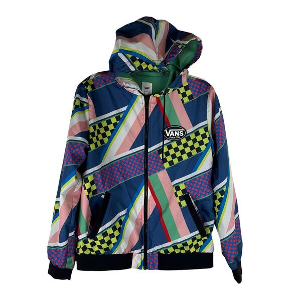 Vans Womens Windbreaker Jacket Size XS Colorful Full Zip Skate - Picture 2 of 8